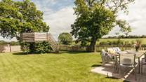 A garden for all the family to enjoy with glorious views of the rolling hills around.