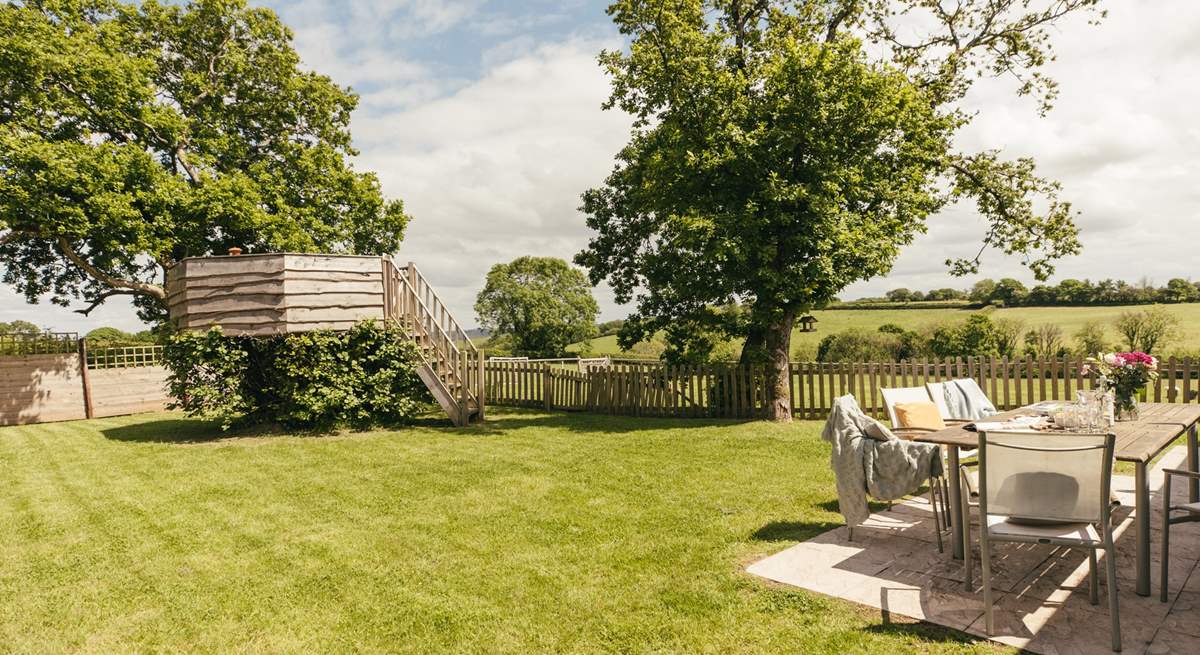 A garden for all the family to enjoy with glorious views of the rolling hills around.