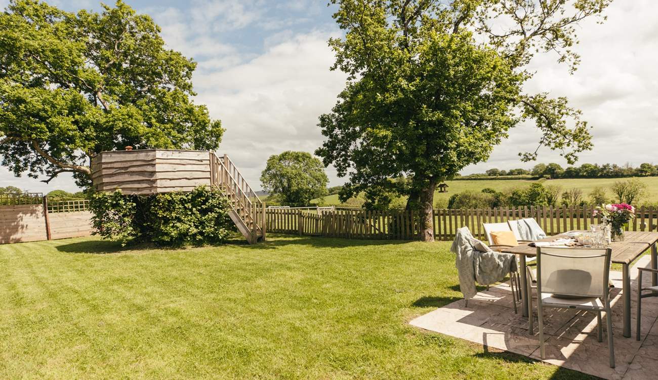 A garden for all the family to enjoy with glorious views of the rolling hills around.