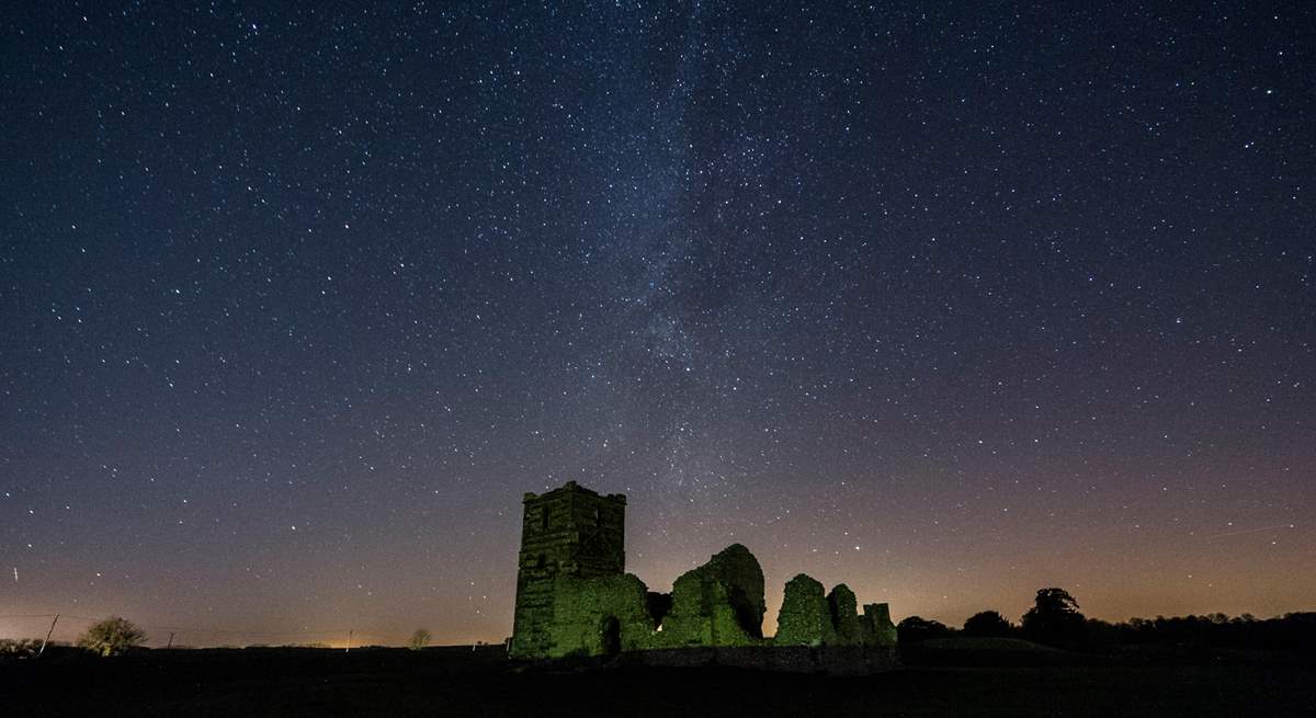 The skies above The Old Dairy can be astounding. In 2023 the Aurora Borealis was visible above Knowlton Church.