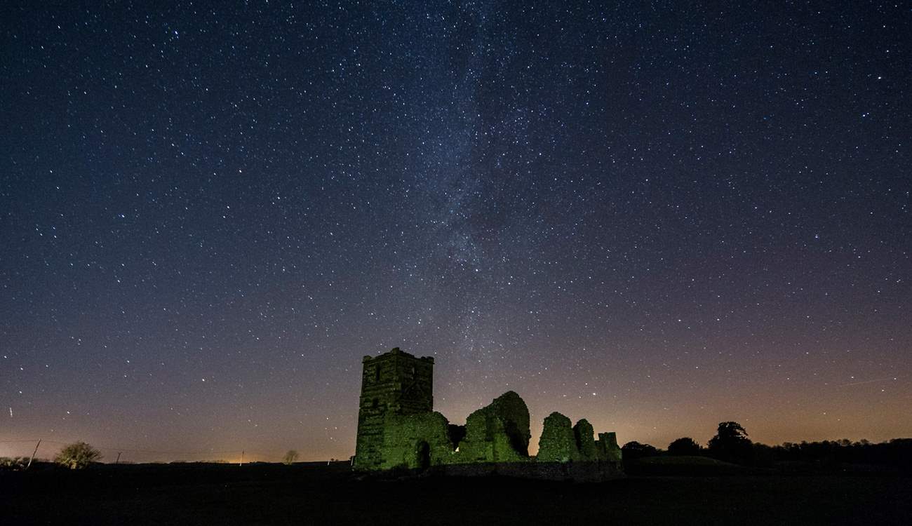 The skies above The Old Dairy can be astounding. In 2023 the Aurora Borealis was visible above Knowlton Church.