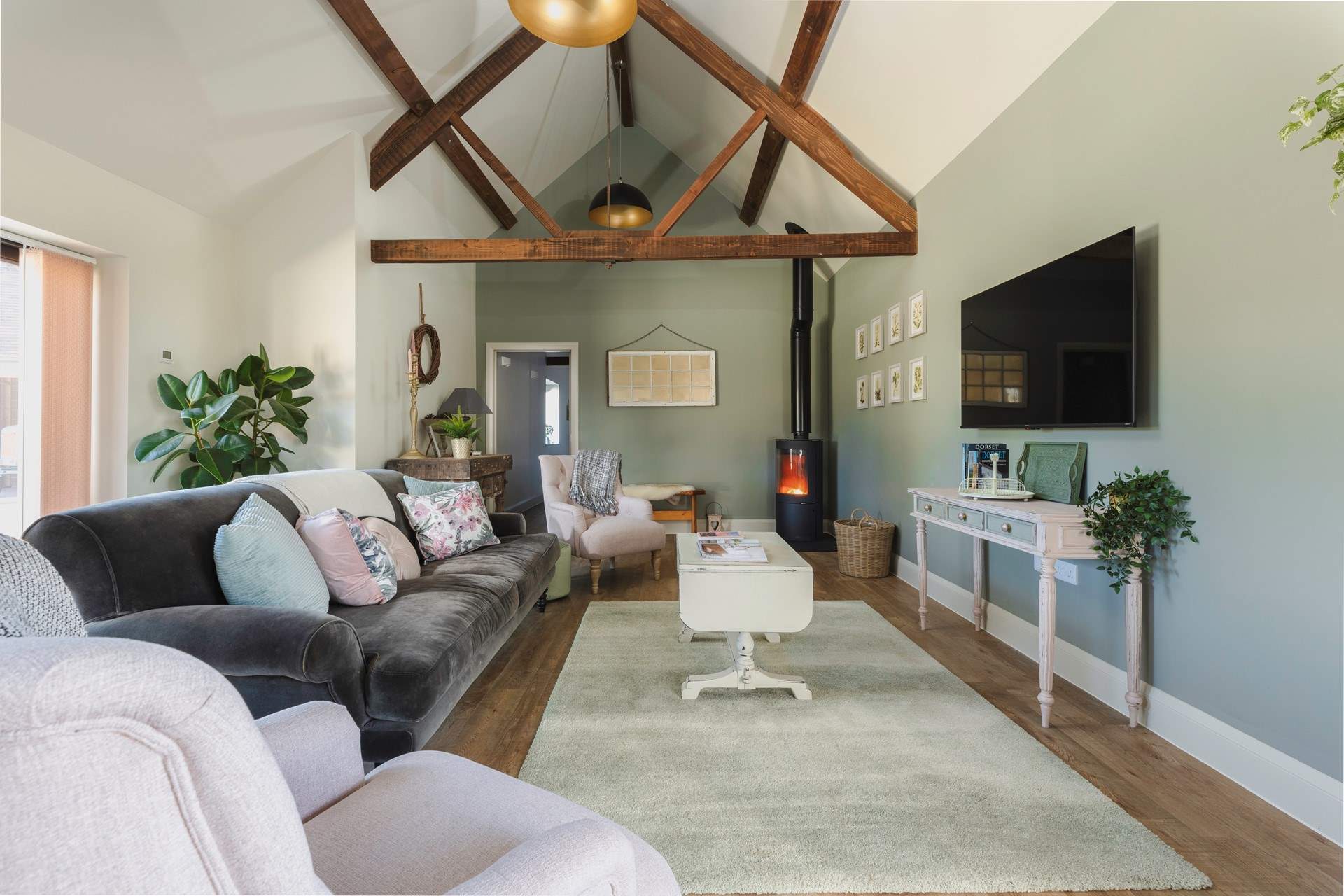 Snuggle down in front of the wood-burner.