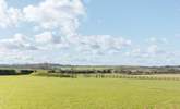 There are wonderful countryside views. The owners sometimes have their sheep or goats in this field. - Thumbnail Image