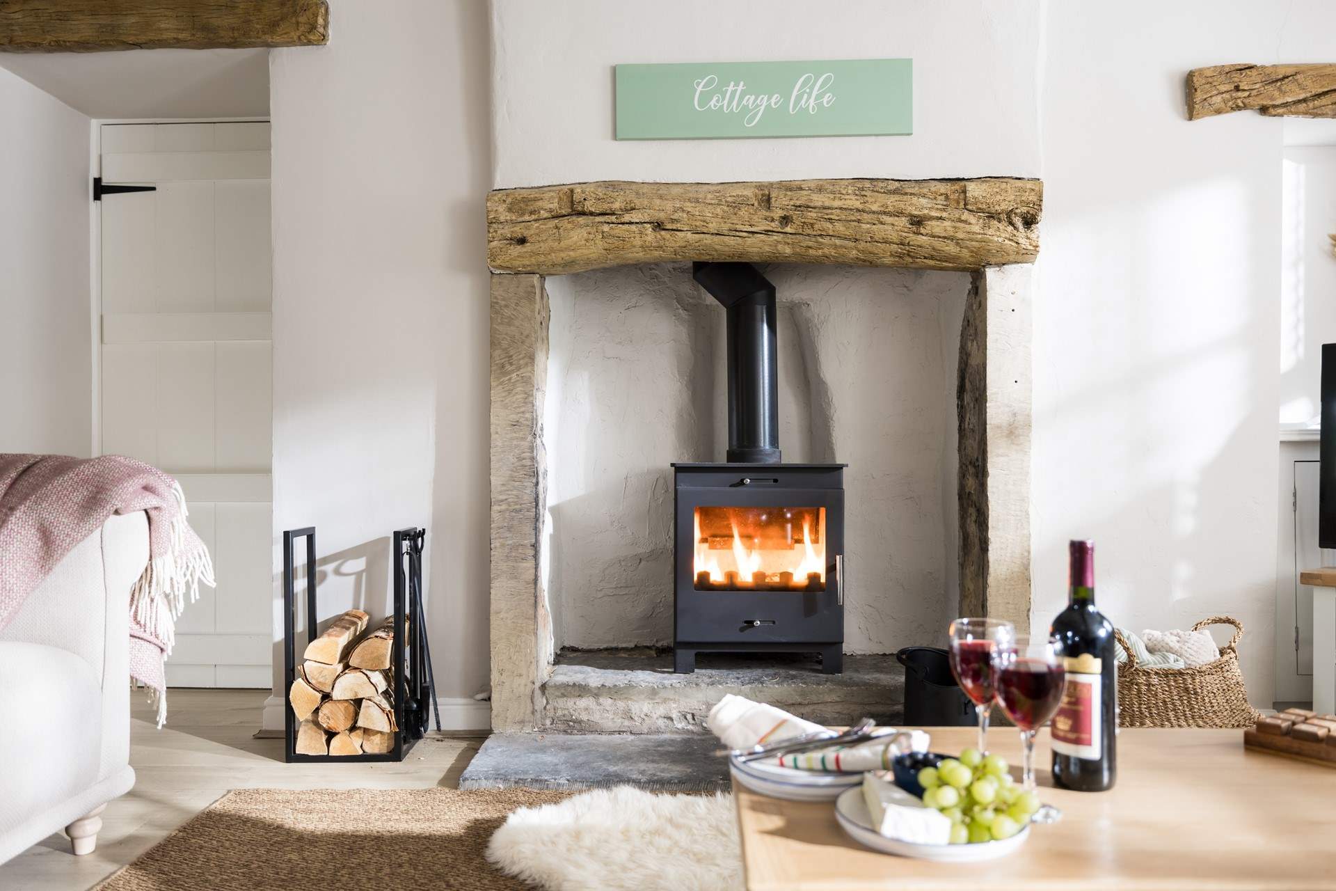 Curl up with a good book in front of the cosy fire.