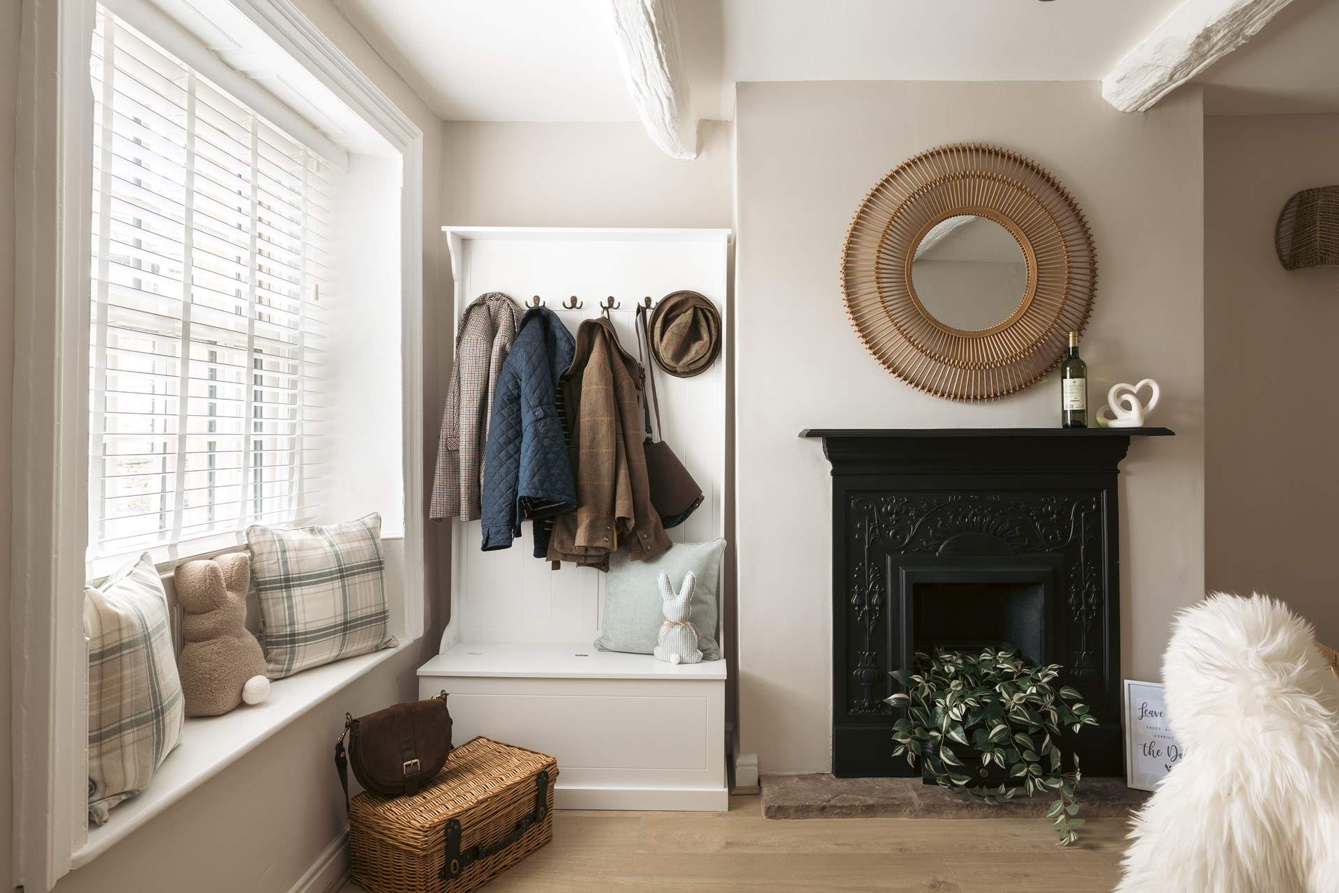 Take off your shoes and hang up your coat before settling down to a nice cup of tea.