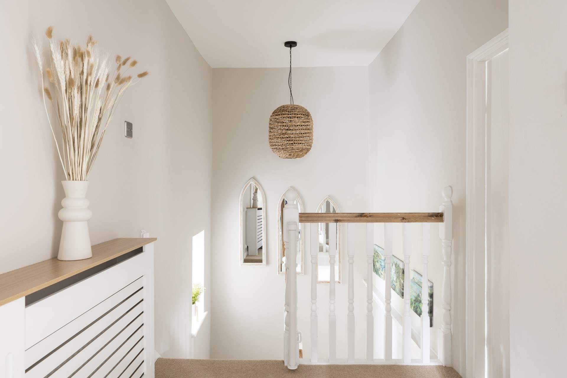 Walk up the light filled staircase to bed after a full day exploring.