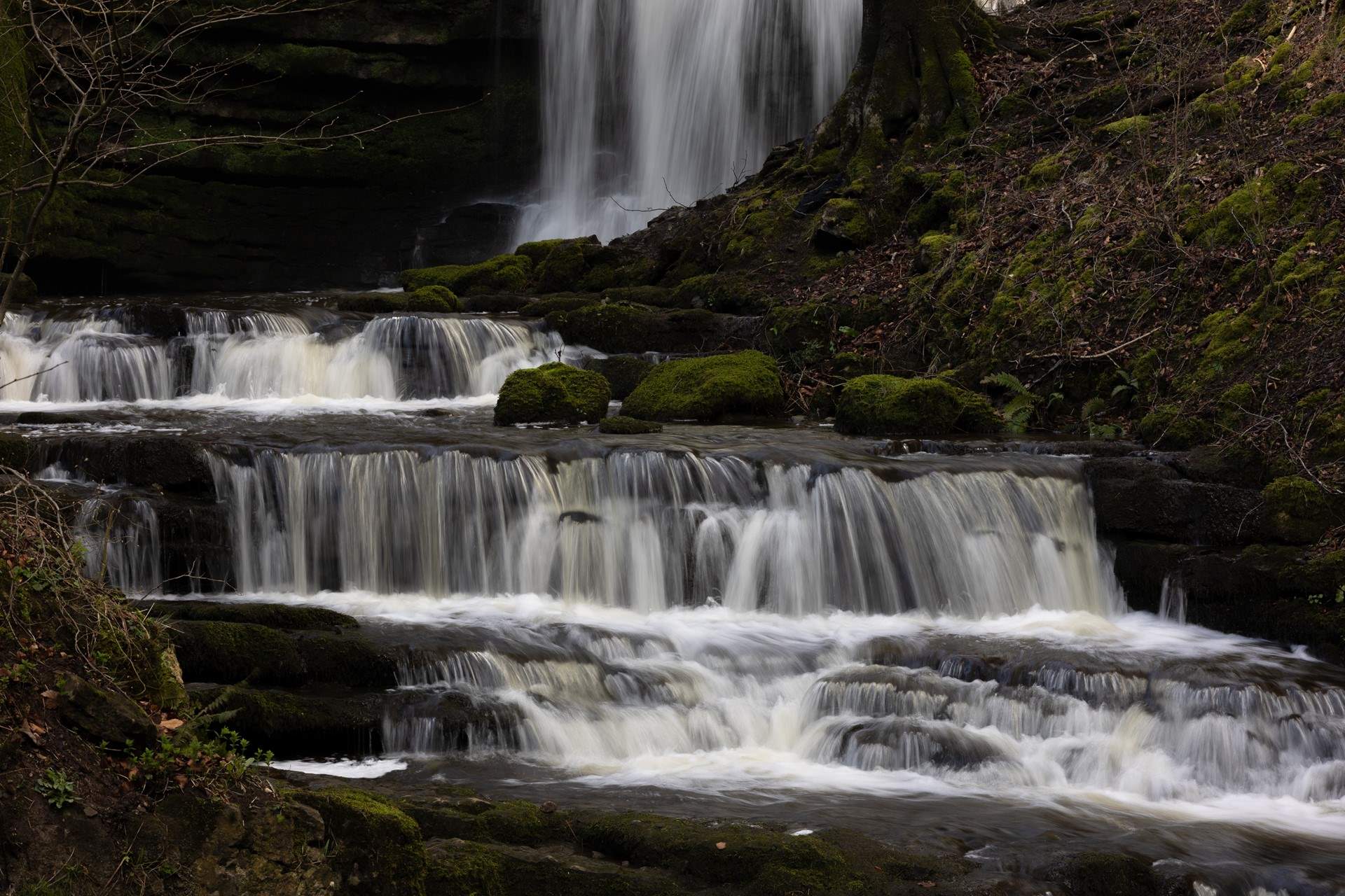 Scaleber Force waterfall is between Long Preston and Settle.