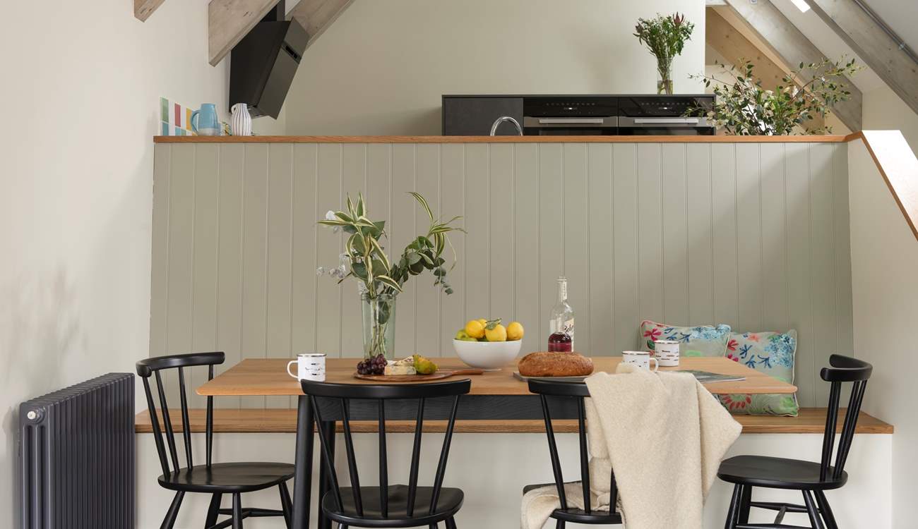 The dining space has plenty of room for everyone plus guests!