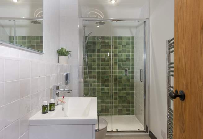 The sparkling shower-room.