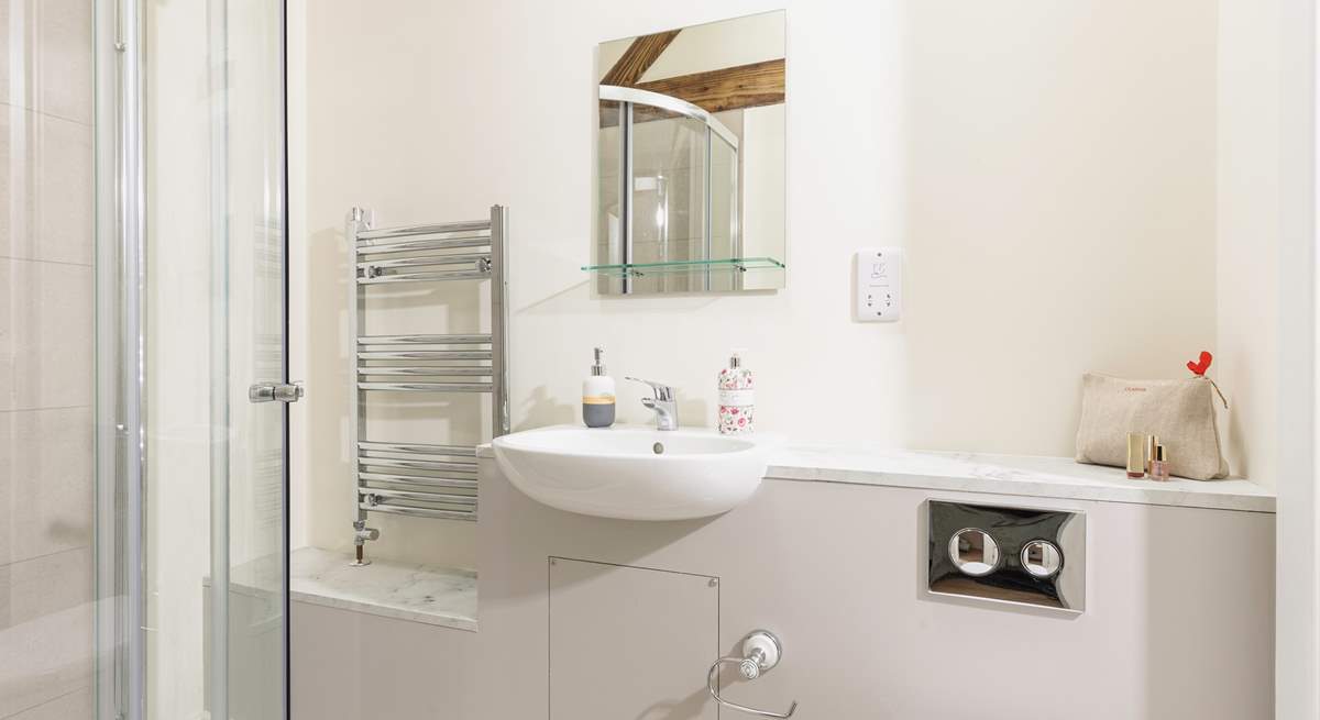 Lots of space for your beauty products in the en suite.