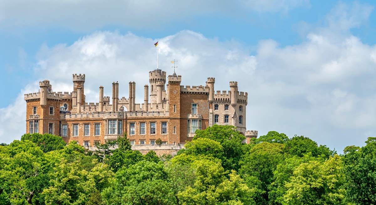 Belvoir Castle is a faux historic castle and stately home in Leicestershire, England, situated six miles west of the town of Grantham.