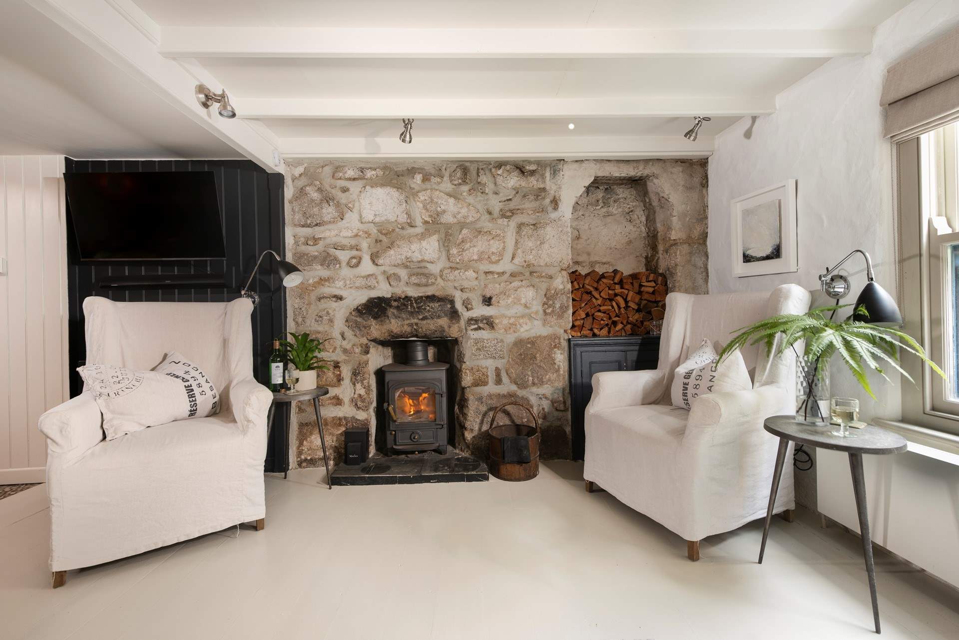 Cosy up in front of the wood-burner. 