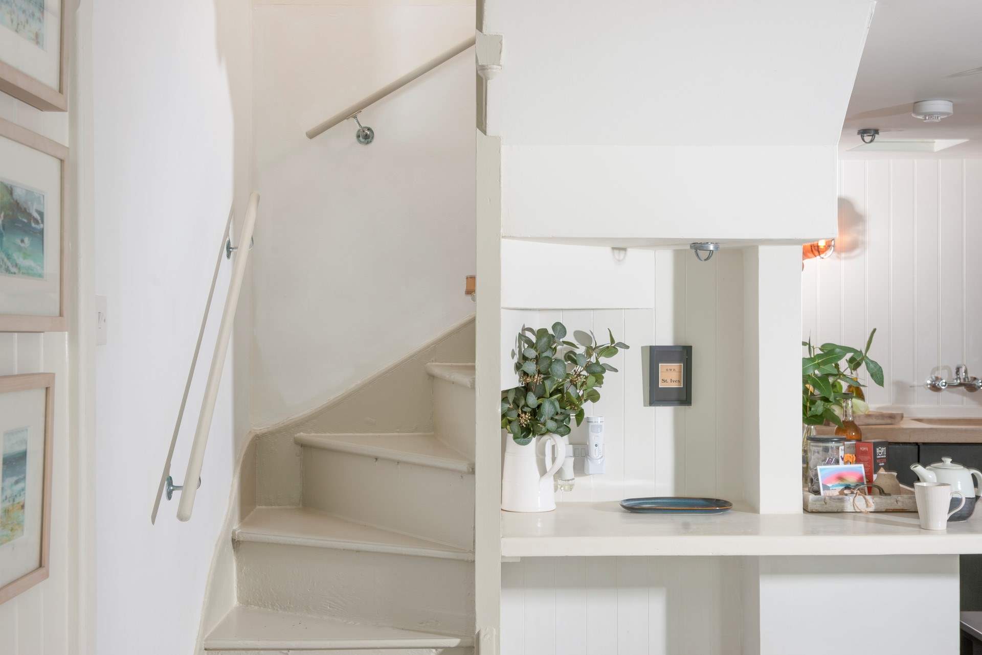 Please take care on the stairs. We suggest bringing along a pair of non slip socks or slippers to wear indoors. 