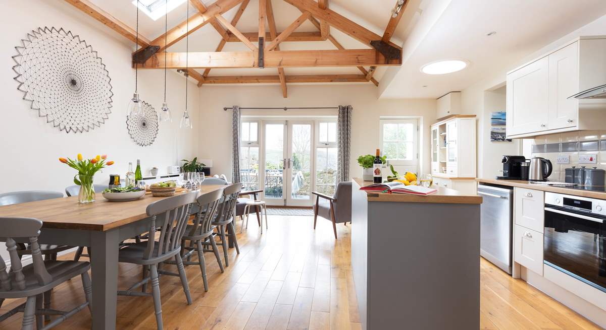 The modern kitchen/dining-room, perfect for cooking and eating together.