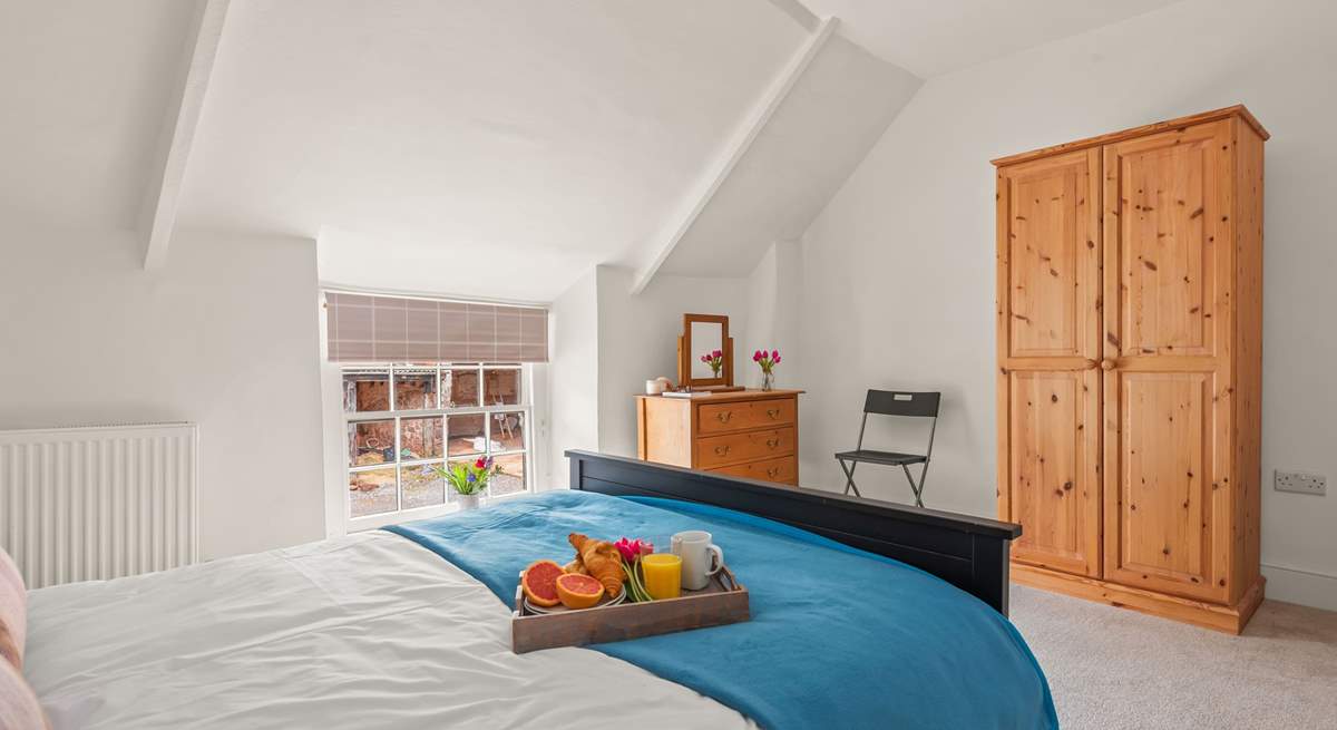 Bedroom three has a double bed which overlooks the courtyard.