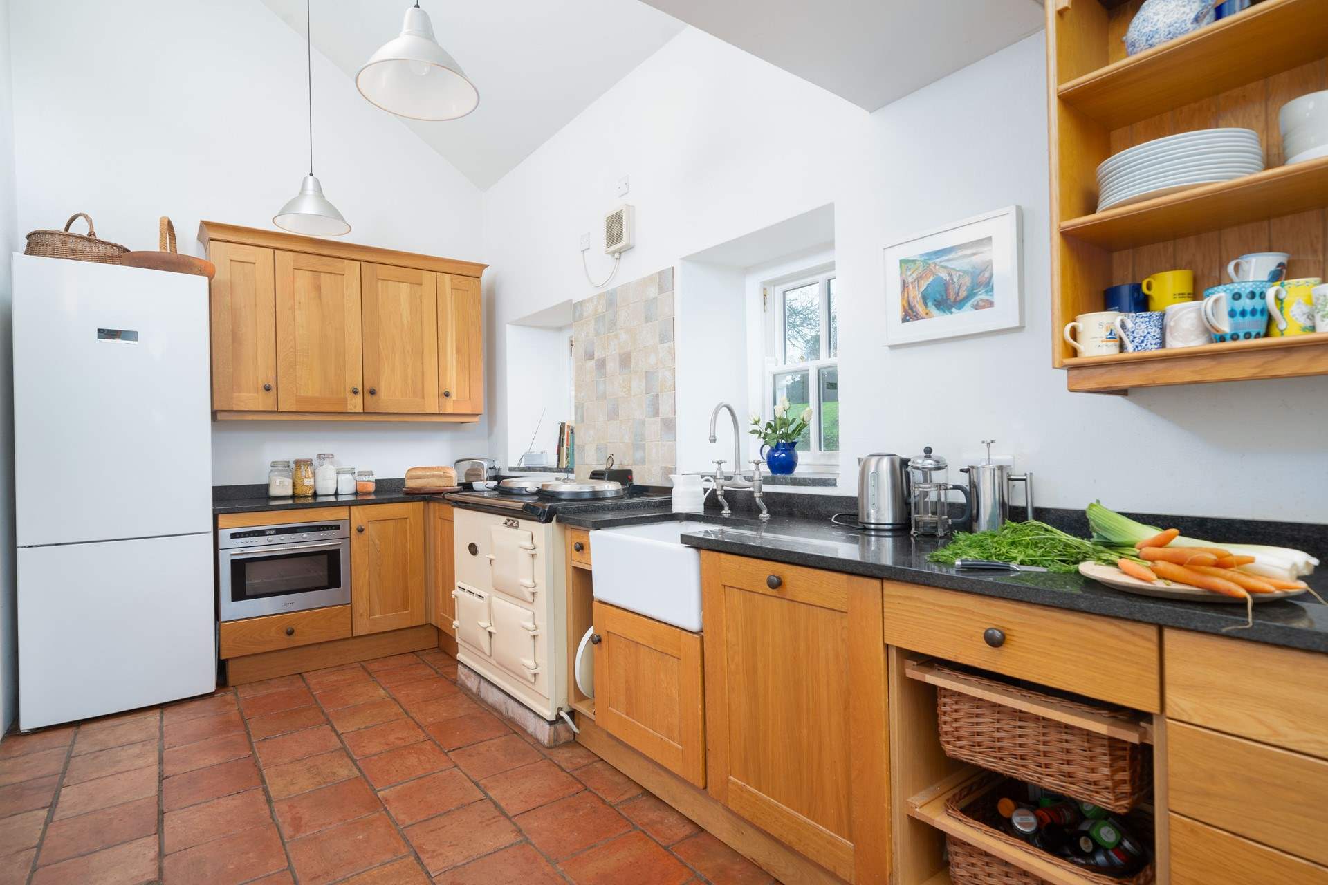Enjoy cooking in the well-equipped, roomy kitchen. Try the splendid Aga. 