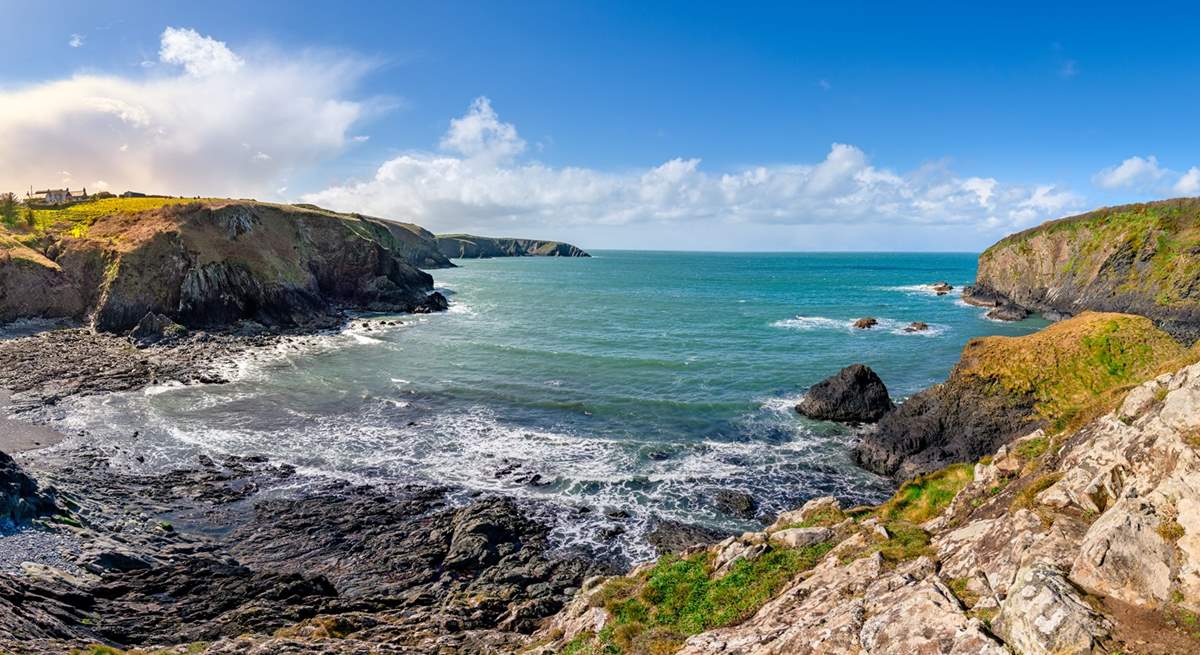 One of many local beaches, the pretty cove at Aberdraw, near Trefin.