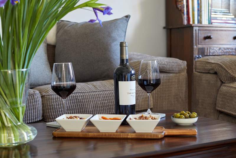 A glass of red wine and a few nibbles at the end of the day helps keep the doctor away.