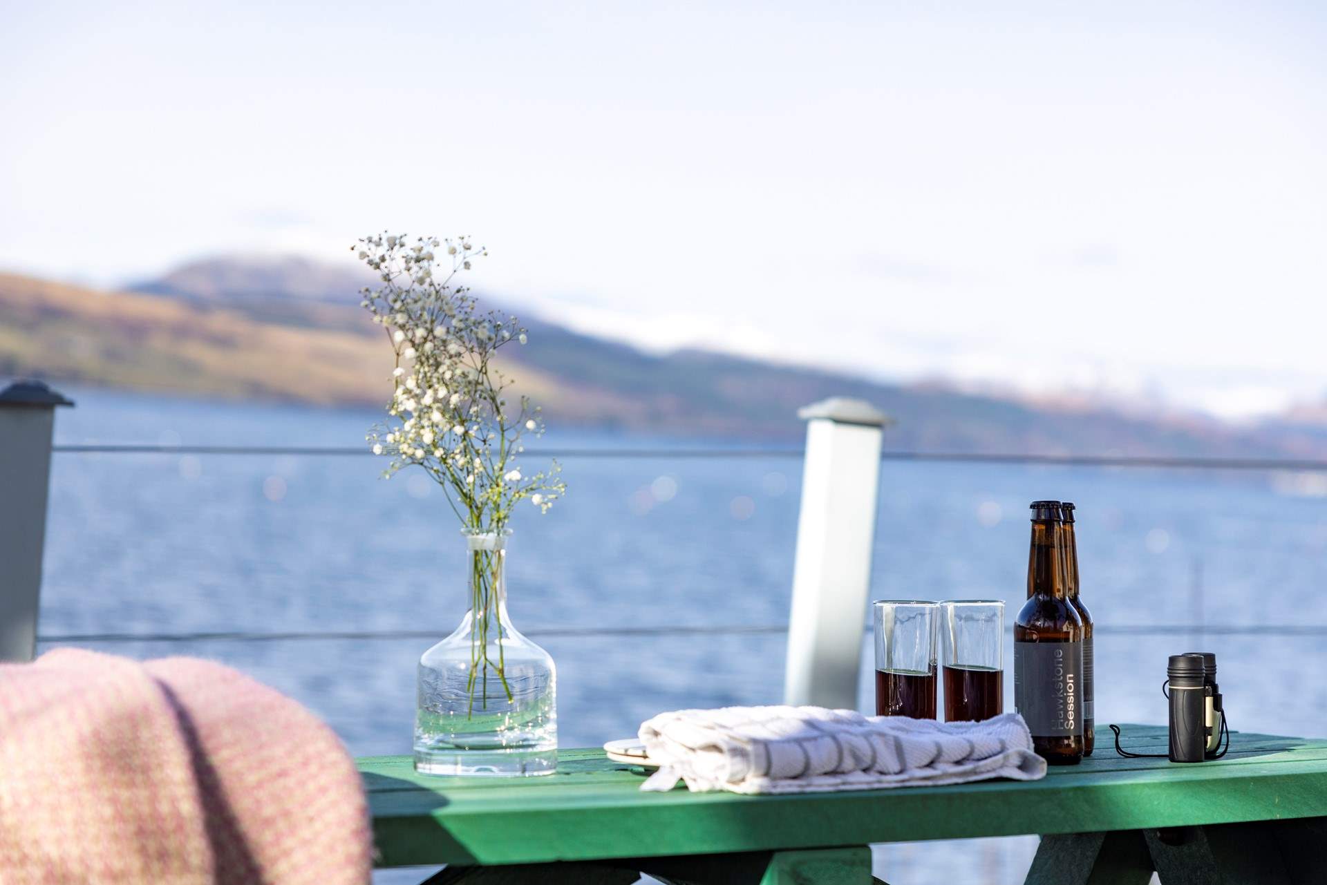 Enjoy a beer and take in the Scottish air.
