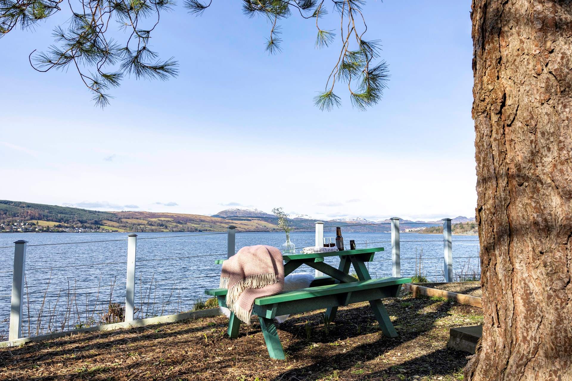 With the best Scotland has to offer, snow topped hills and a loch.
