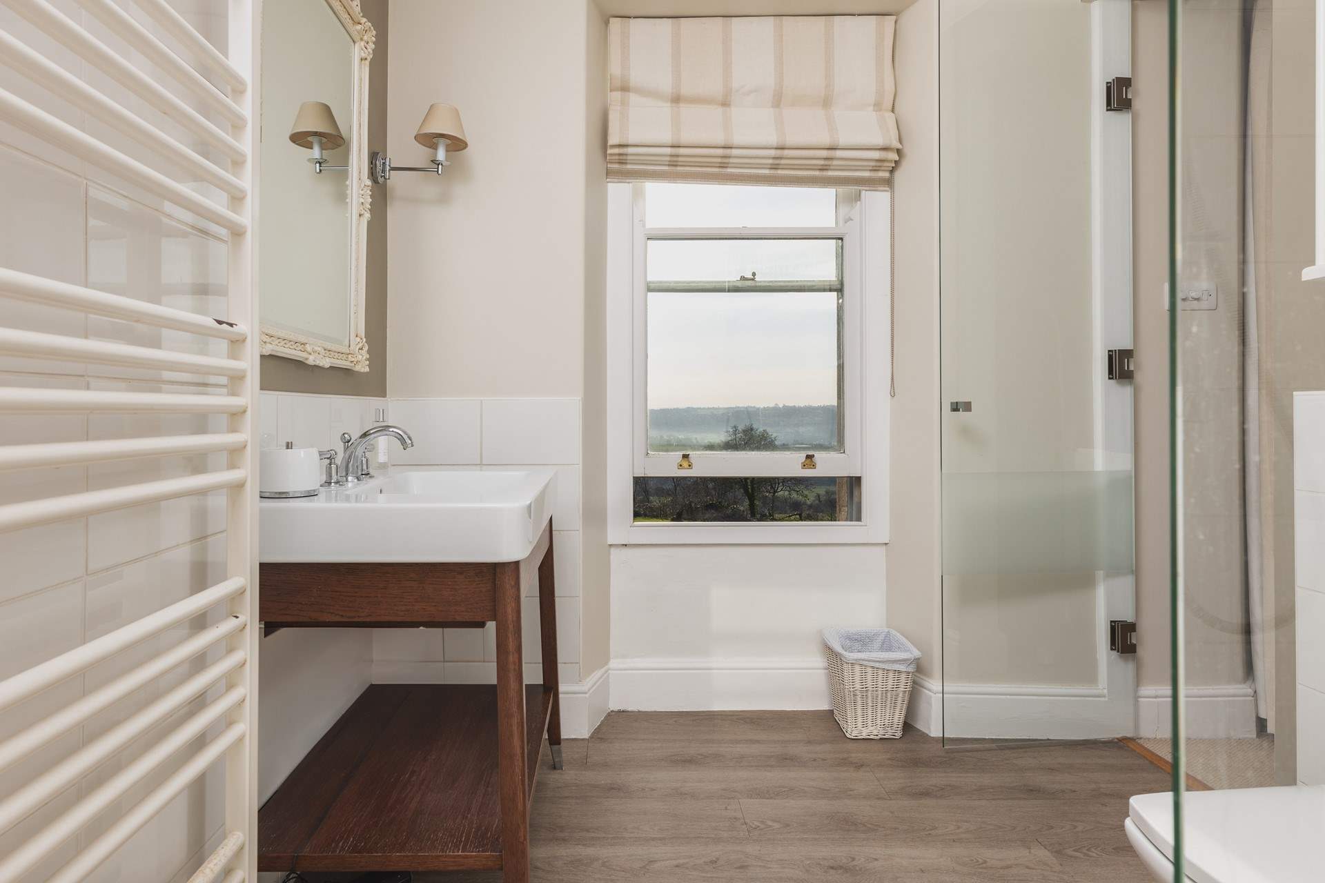 The stylish en suite shower-room. 