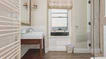 The stylish en suite shower-room. 