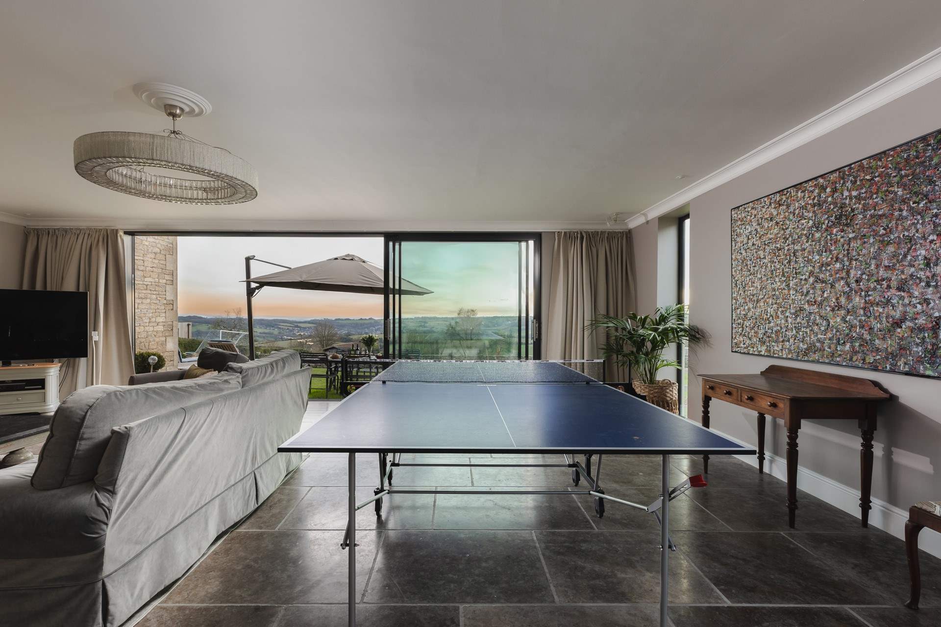 And for some after dinner fun, pull out the table-tennis table for a spot of ping pong!