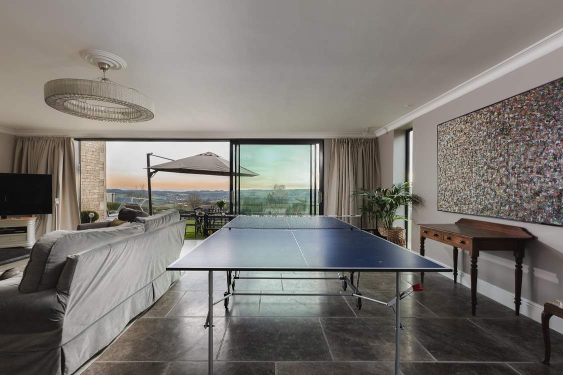 And for some after dinner fun, pull out the table-tennis table for a spot of ping pong!
