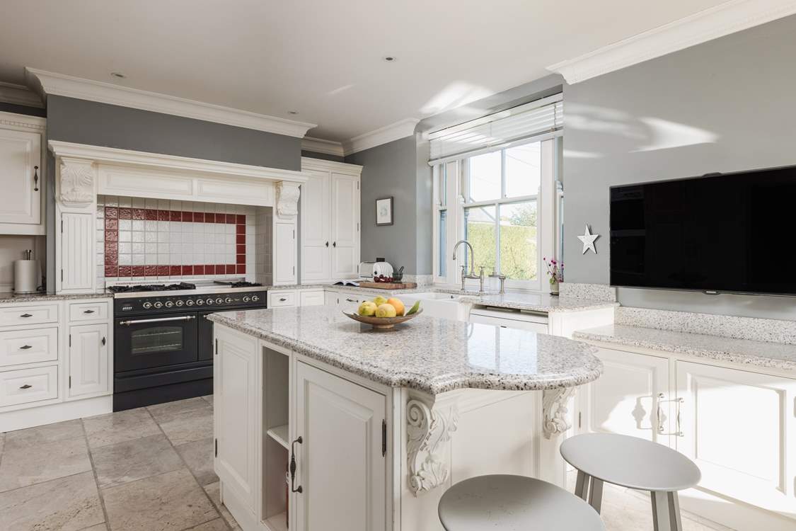 Perch at the breakfast-bar and chat with the chef.