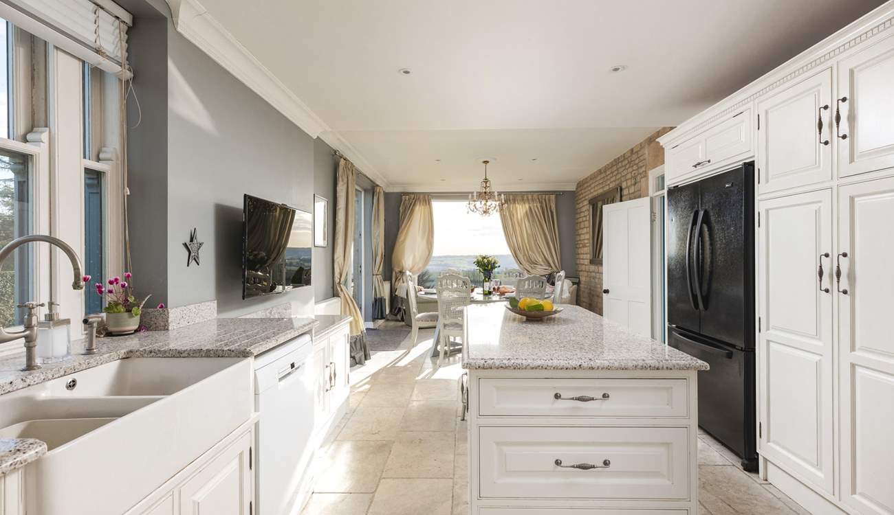 Looking towards the dining-area from the kitchen. 