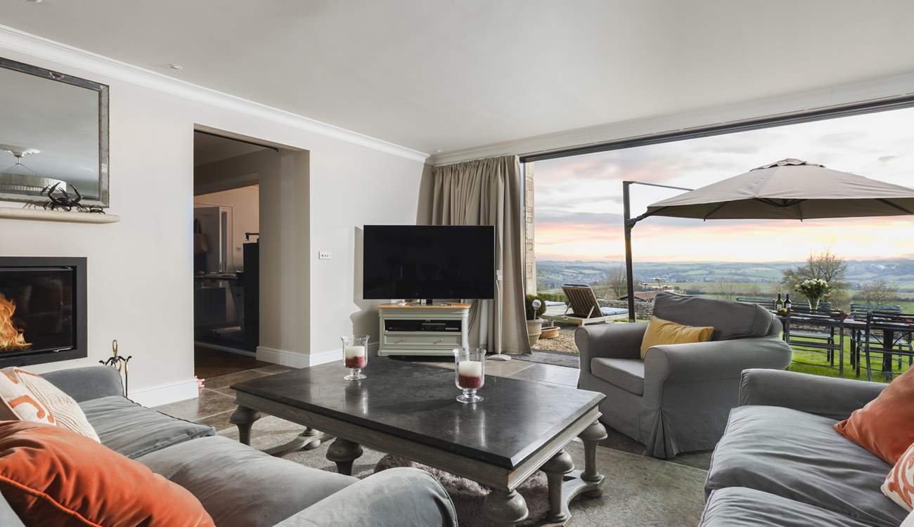 Either gaze at the view or catch up with the latest movie on the Smart TV.