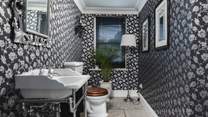 The handy ground floor cloakroom. 