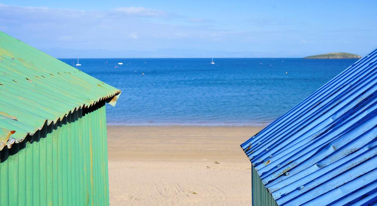 Perfect beach day, crystal blue ocean and soft golden sands at Abersoch. 