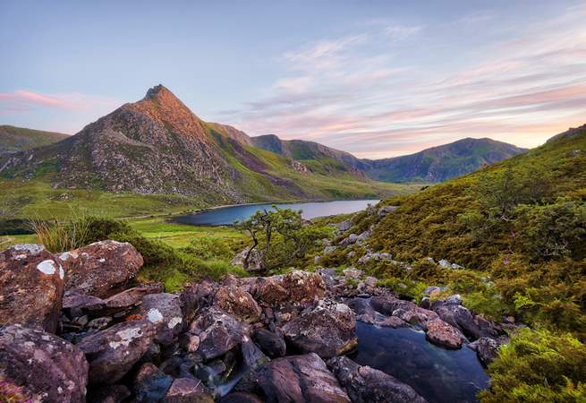 The stunning Snowdonia National Park. Spend a great day out on the rugged mountain. Catch the mountain train. 