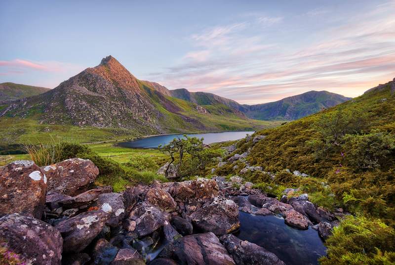 The stunning Snowdonia National Park. Spend a great day out on the rugged mountain. Catch the mountain train. 