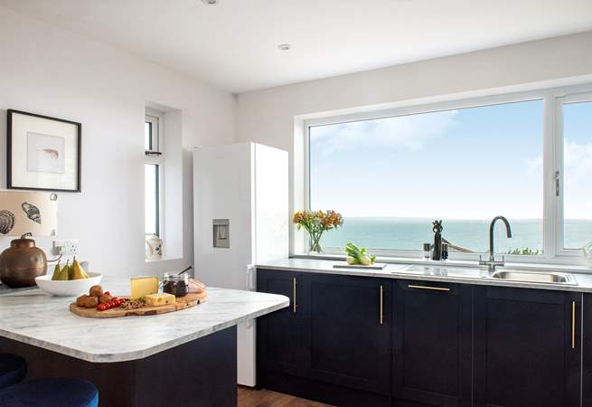 Linger a while at the kitchen sink to take in the view.