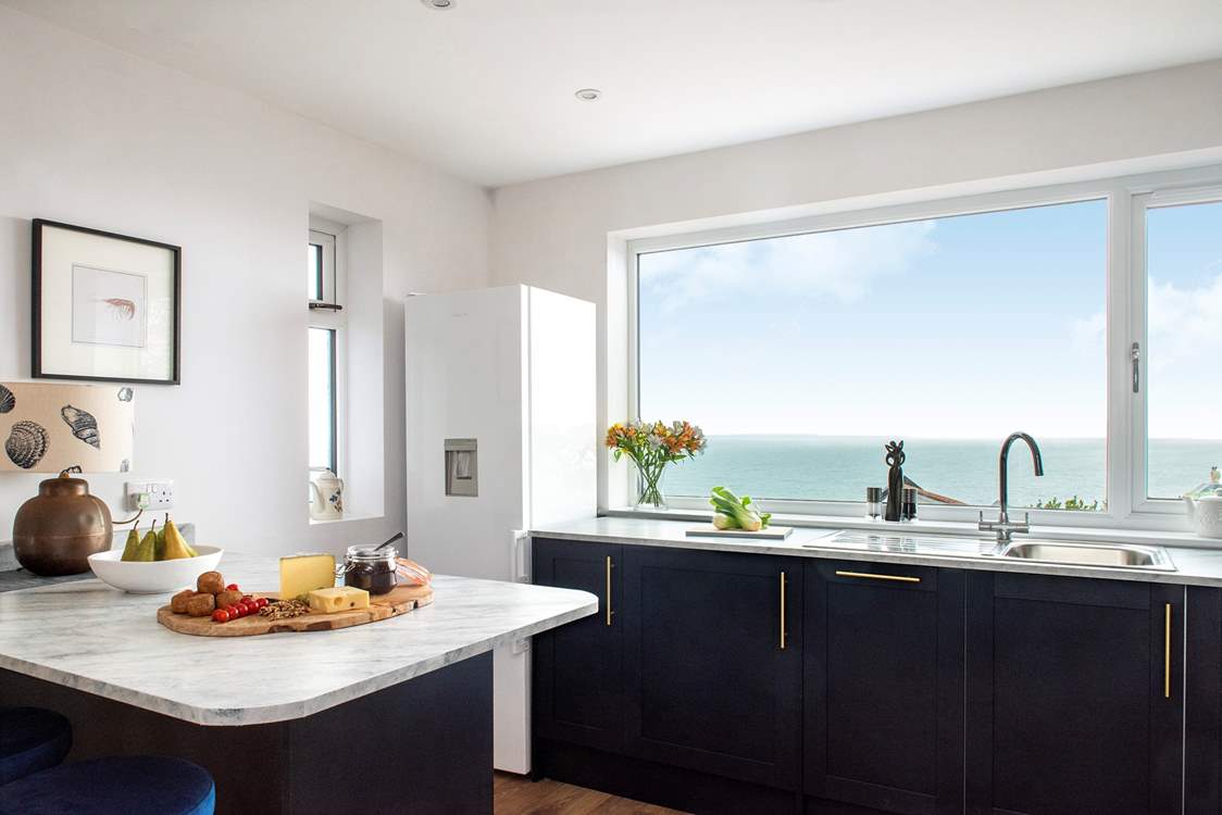 Linger a while at the kitchen sink to take in the view.