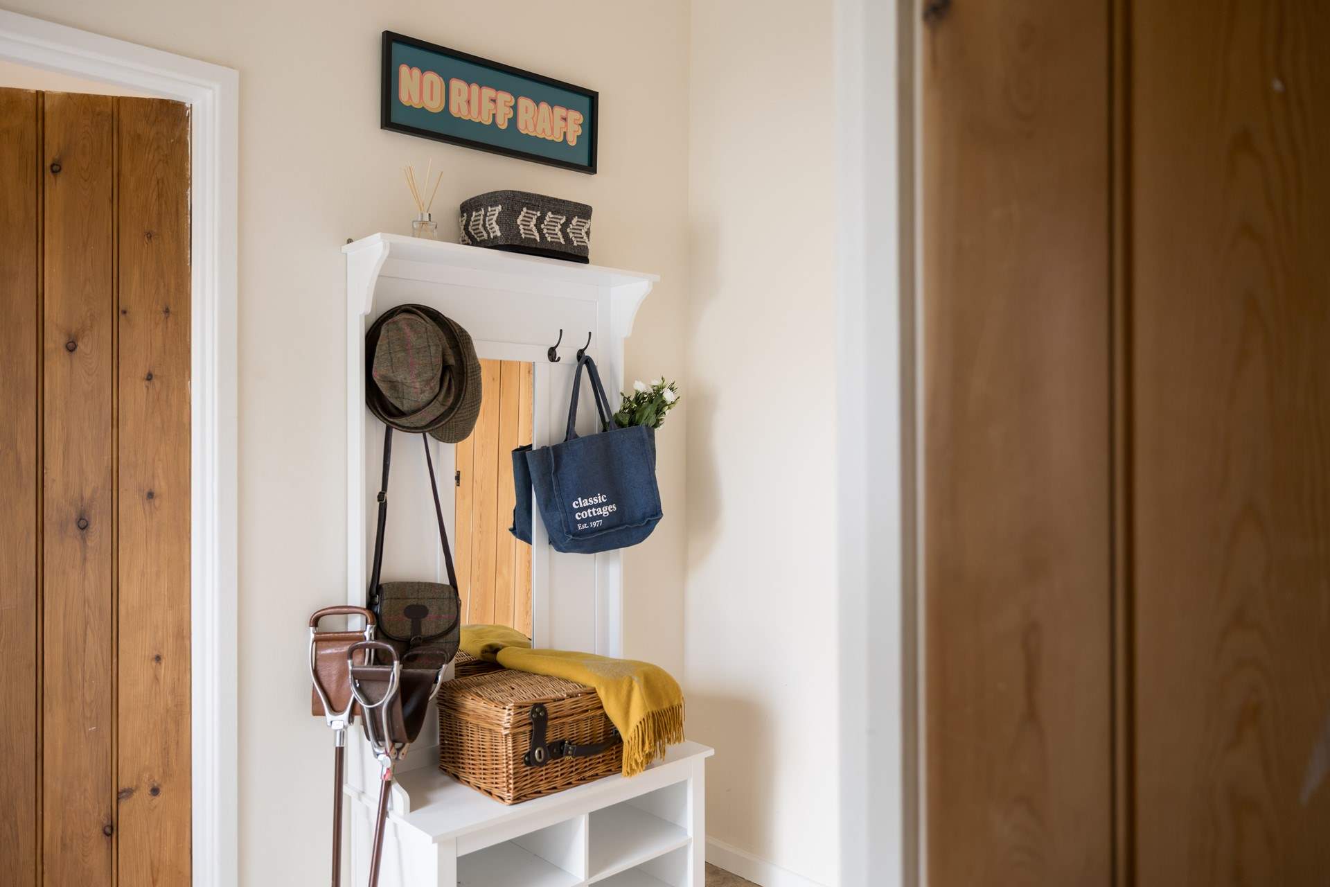 Take off your sandy shoes after a walk on the beach.