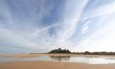 Wow!! big open beaches with even bigger skies over Bamburgh Castle. Great for a stroll at any time of day. - Thumbnail Image