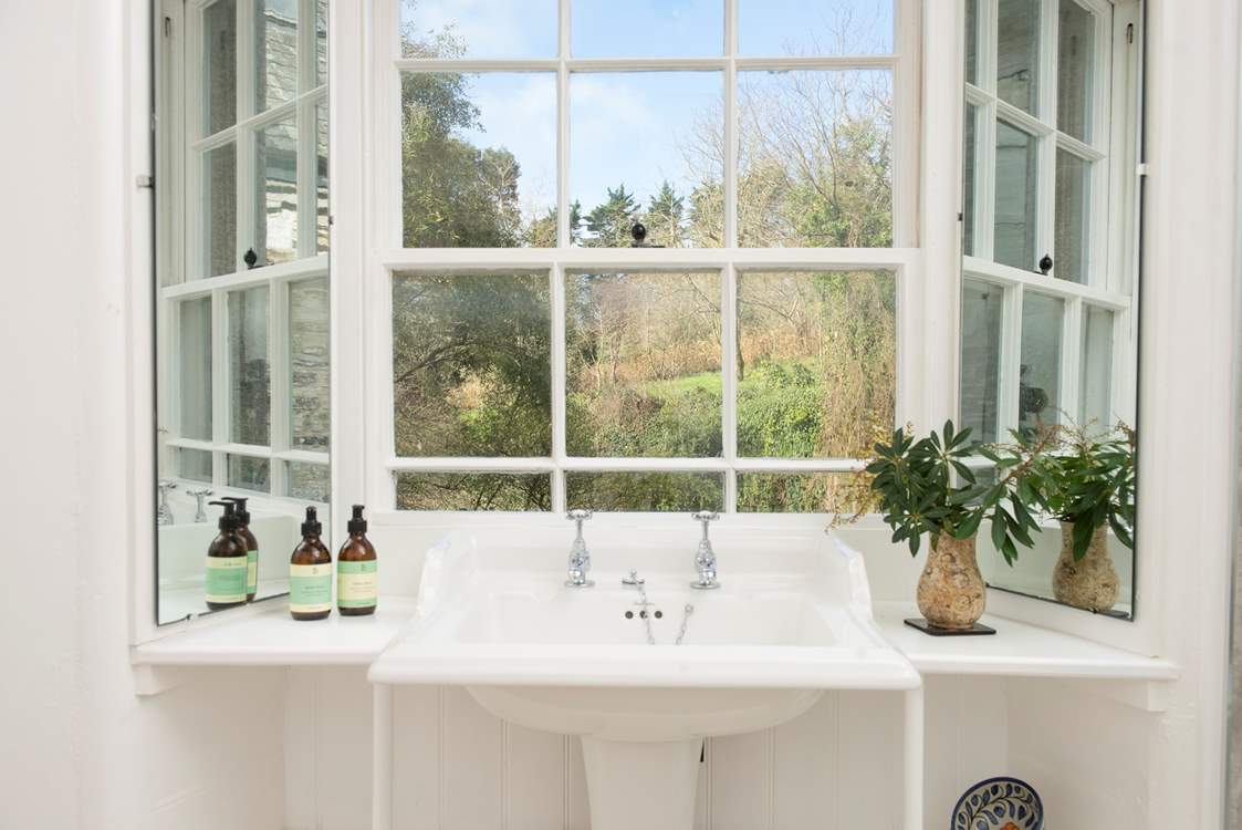 Even the family shower-room has a great view.