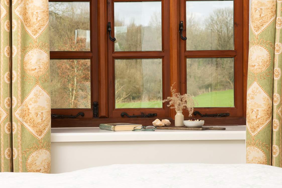 Countryside views from the bedroom window.