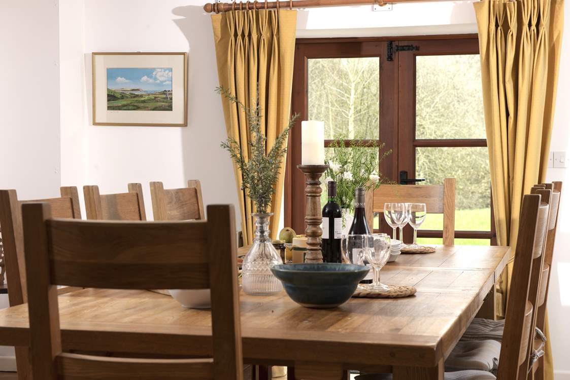 Patio doors lead out to the terrace and garden.