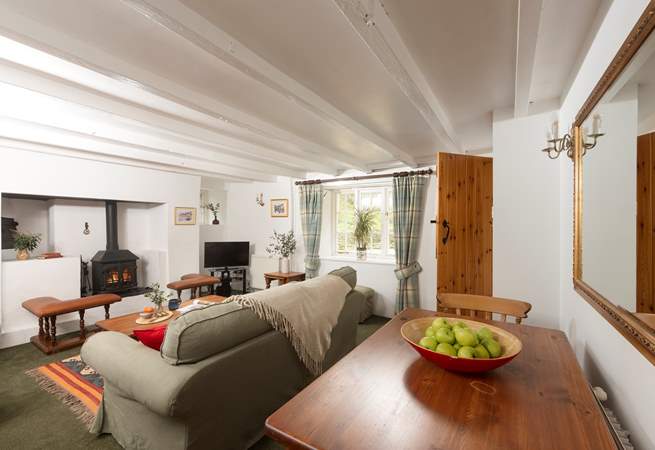 You have the option to eat in the sitting/dining-room as well. the choice is yours.