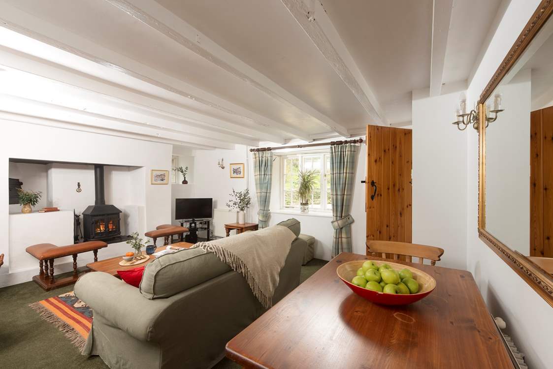 You have the option to eat in the sitting/dining-room as well. the choice is yours.