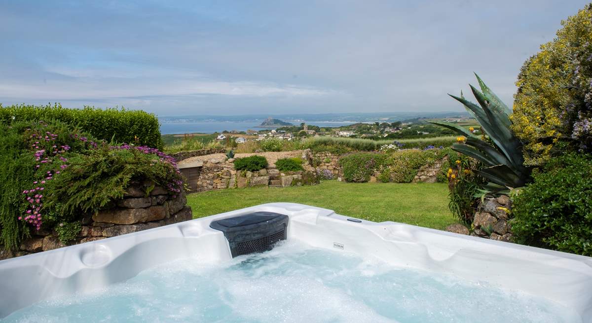 Soak away the day in the luxury hot tub, enjoy the view of St Michael's Mount.