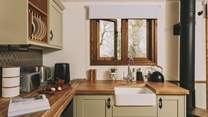 The kitchen is utterly charming.