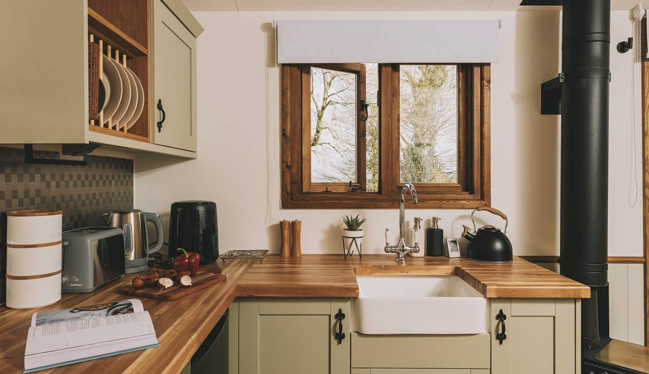 The kitchen is utterly charming.