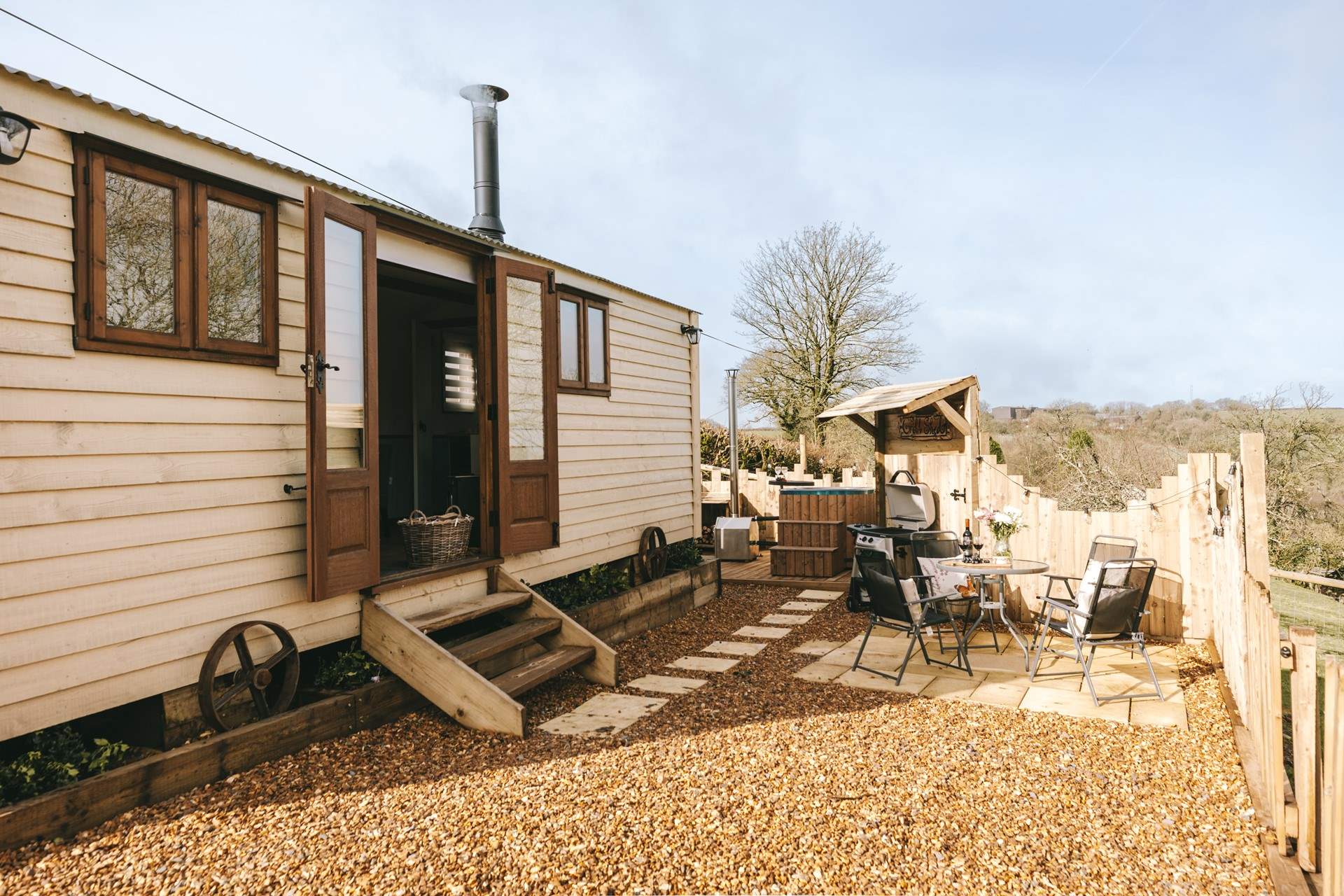 Rural bliss awaits; you are surrounded by nature and a friendly sheep or two.