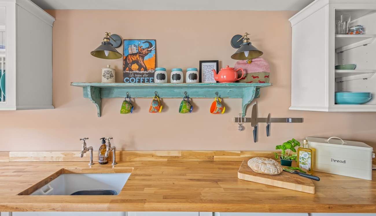 Even the washing-up space is delightful.