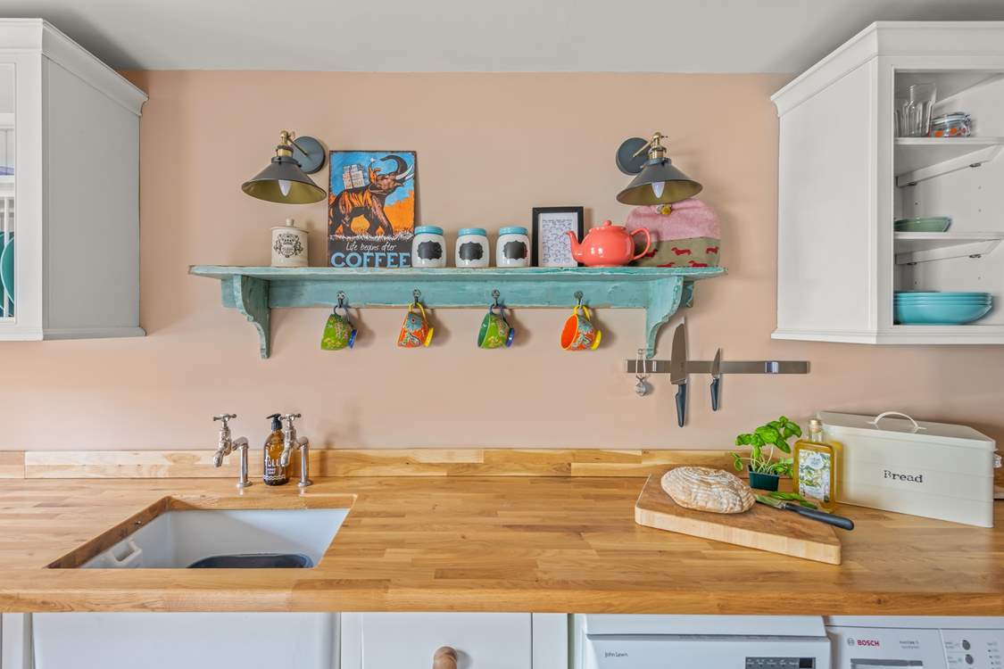 Even the washing-up space is delightful.